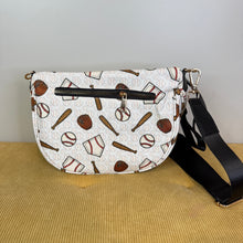 Load image into Gallery viewer, The Roni Nylon Crossbody - Baseball on White
