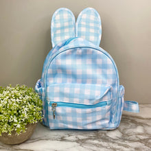 Load image into Gallery viewer, Mini Backpack - Easter - Gingham Bunny Ears - Blue