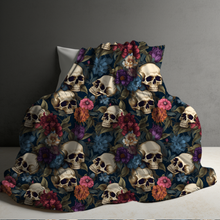Load image into Gallery viewer, Blanket Halloween #9 - Floral Skull - PREORDER ends 7/25