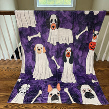 Load image into Gallery viewer, Blanket - Halloween - Ghost Dogs - PREORDER 7/29-8/1