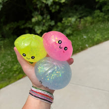 Load image into Gallery viewer, Squishy Toy - Viral Dumpling, Quick Squeeze Glitter - Blue