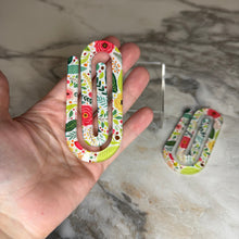 Load image into Gallery viewer, Jumbo Paperclip - White Background Floral