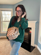 Load image into Gallery viewer, The Roni Nylon Crossbody - Checkered Camel -
