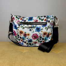 Load image into Gallery viewer, The Roni Nylon Crossbody - Halloween Fall Skull Floral on White