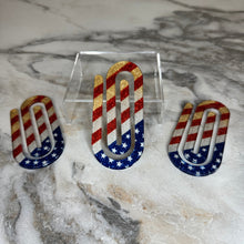 Load image into Gallery viewer, Jumbo Paperclip - Glitter American Flag
