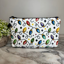 Load image into Gallery viewer, Pouch - Christmas Holiday Lights on White