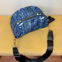 Load image into Gallery viewer, The Roni Nylon Crossbody - Blue Stripe Floral