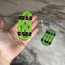 Load image into Gallery viewer, Jumbo Paperclip - Green Crayon