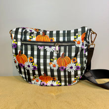 Load image into Gallery viewer, The Roni Nylon Crossbody - Halloween Fall Plaid Pumpkin Floral