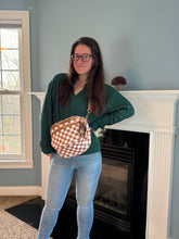 Load image into Gallery viewer, The Roni Nylon Crossbody - Checkered Camel -