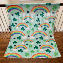 Load image into Gallery viewer, Blanket - St. Patrick’s Day - Rainbow Clover