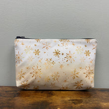 Load image into Gallery viewer, Pouch - Holiday Christmas - Snowflake Gold