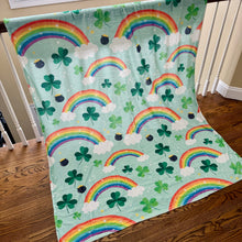 Load image into Gallery viewer, Blanket - St. Patrick’s Day - Rainbow Clover