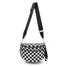 Load image into Gallery viewer, Roni - Checkered - Nylon Crossbody - Black & White