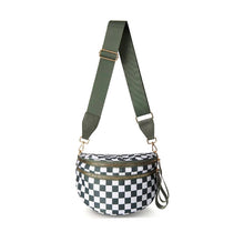 Load image into Gallery viewer, Roni - Checkered - Nylon Crossbody - Dark Green -