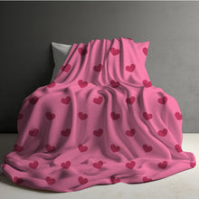 Load image into Gallery viewer, Blanket - Valentine’s Day - Pink with Maroon Hearts - PREORDER