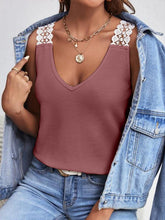 Load image into Gallery viewer, Full Size Lace Detail V-Neck Tank