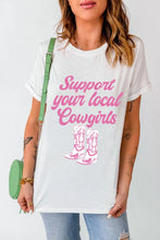 Load image into Gallery viewer, Letter Graphic Round Neck Short Sleeve T-Shirt