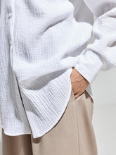 Load image into Gallery viewer, Textured Collared Neck Long Sleeve Shirt