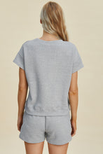 Load image into Gallery viewer, Double Take Full Size Texture Short Sleeve Top and Shorts Set
