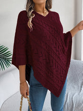 Load image into Gallery viewer, Cable-Knit Openwork Three-Quarter Sleeve Sweater