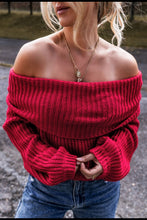 Load image into Gallery viewer, Off-Shoulder Long Sleeve Sweater