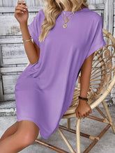 Load image into Gallery viewer, Round Neck Short Sleeve Mini Dress