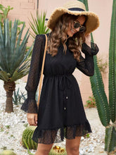 Load image into Gallery viewer, Mock Neck Flounce Sleeve Mini Dress