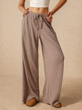 Load image into Gallery viewer, Ribbed Drawstring Wide Leg Pants