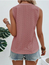 Load image into Gallery viewer, Eyelet Round Neck Tank