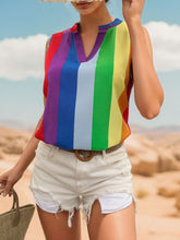 Load image into Gallery viewer, Color Block Notched Sleeveless Top