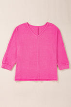 Load image into Gallery viewer, Side Slit V-Neck Long Sleeve Top