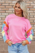 Load image into Gallery viewer, Contrast Round Neck Long Sleeve Top