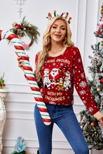 Load image into Gallery viewer, Christmas Pattern Round Neck Long Sleeve Sweater