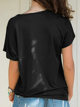 Load image into Gallery viewer, Asymmetrical Neck Short Sleeve T-Shirt