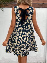 Load image into Gallery viewer, Tied Leopard Round Neck Tank Dress