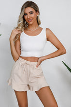 Load image into Gallery viewer, Full Size Drawstring Ruffle Hem Shorts