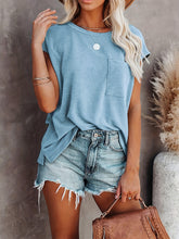 Load image into Gallery viewer, Full Size Round Neck Cap Sleeve T-Shirt