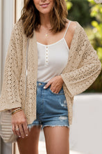 Load image into Gallery viewer, Openwork Open Front Dropped Shoulder Cardigan