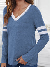 Load image into Gallery viewer, Heathered V-Neck Long Sleeve T-Shirt