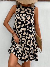 Load image into Gallery viewer, Tied Leopard Round Neck Tank Dress