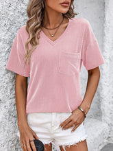 Load image into Gallery viewer, V-Neck Dropped Shoulder T-Shirt
