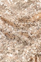 Load image into Gallery viewer, Sequin Knot Round Neck Long Sleeve Mini Dress