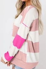 Load image into Gallery viewer, Contrast Color Block Round Neck Long Sleeve Top