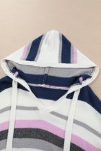 Load image into Gallery viewer, Plus Size Striped Long Sleeve Hooded Sweater