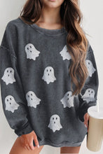 Load image into Gallery viewer, Glitter Ghost Round Neck Long Sleeve Sweatshirt