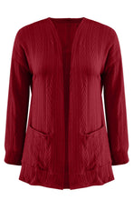 Load image into Gallery viewer, Full Size Textured Open Front Long Sleeve Cardigan