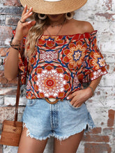 Load image into Gallery viewer, Printed Off-Shoulder Half Sleeve Blouse
