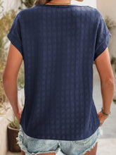 Load image into Gallery viewer, Textured Round Neck Short Sleeve Top