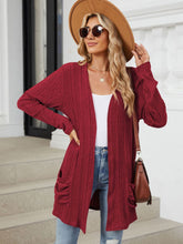 Load image into Gallery viewer, Pocketed Open Front Long Sleeve Cardigan